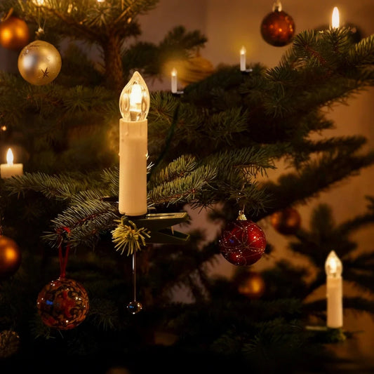 Velas navideñas inalámbricas con clip